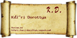 Kéri Dorottya névjegykártya